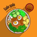 Indonesian food called gado gado illustration vector