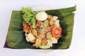 Gado-gado, Indonesian salad dish in banana leaf Royalty Free Stock Photo