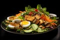 Gado-Gado, a vibrant Indonesian salad with mixed vegetables, tofu, and peanut sauce