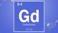 Gadolinium chemical element symbol on blue bubble background Royalty Free Stock Photo