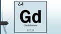Gadolinium chemical element symbol on pale blue abstract background Royalty Free Stock Photo