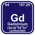 Gadolinium Periodic Table of the Elements Vector illustration eps 10