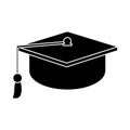 Gaduation cap education symbol pictogram Royalty Free Stock Photo