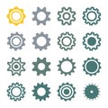 Gearwheel mechanism gear cog icon set Royalty Free Stock Photo