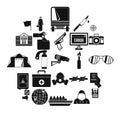 Gaffe icons set, simple style Royalty Free Stock Photo