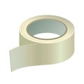 Gaffer adhesive sticky duct tape. Silver, gray fix plastic scotch roll. Vector Royalty Free Stock Photo