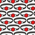 Gag ball seamless doodle pattern, color illustration