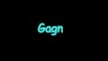 Gagner. Win in French phrase neon outline. Modern luminous text, light. Isolated word on black background, lettering