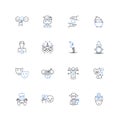 Gagsters line icons collection. Deception, Misdirection, Mischief, Trickery, Con, Hoax, Prank vector and linear