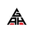 GAH triangle letter logo design with triangle shape. GAH triangle logo design monogram. GAH triangle vector logo template with red Royalty Free Stock Photo