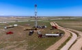 Rural Power Hub: Aerial View of Oil Drill Rig in Colorado