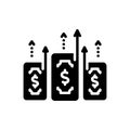 Black solid icon for Gain, expediency and capital Royalty Free Stock Photo