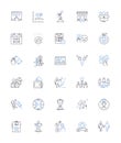 Gain line icons collection. Increase, Growth, Improve, Benefit, Boost, Progress, Advance vector and linear illustration