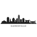 Gainesville Florida Skyline Silhouette Black Royalty Free Stock Photo