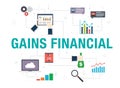 Gains financial concept with icon design in vector