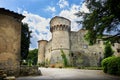 Gaiole in Chianti: View of the beautiful and ancient Meleto Castle in the heart of Chianti. Italy Royalty Free Stock Photo