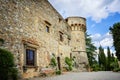 Gaiole in Chianti: View of the beautiful and ancient Meleto Castle in the heart of Chianti. Tuscany, Italy Royalty Free Stock Photo