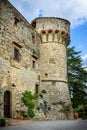 Gaiole in Chianti: View of the beautiful and ancient Meleto Castle in the heart of Chianti. Tuscany, Italy Royalty Free Stock Photo