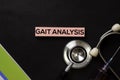 Gait Analysis on top view black table with blood sample and Healthcare/medical concept Royalty Free Stock Photo