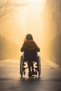 Gait Impairment young teen girl on a wheelchair. Inclusion, respect, equality, dignity and Empowerment. Royalty Free Stock Photo