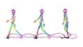 Gait recognition , motion capture 3d render of character walking. View 6