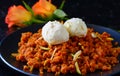 Gajar Halwa and ice cream Royalty Free Stock Photo