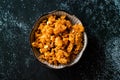 Gajar ka halwa / Halva is a carrot-based sweet dessert pudding from India. Garnished with Cashew/almond nuts and Served in a bowl Royalty Free Stock Photo