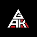 GAK triangle letter logo design with triangle shape. GAK triangle logo design monogram. GAK triangle vector logo template with red Royalty Free Stock Photo