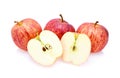Gala apples isolated on white background Royalty Free Stock Photo