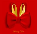 Gala bunny silk red bow