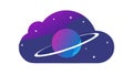 Galactic Cloud: Celestial Digital Landscape, vector design Generative AI Royalty Free Stock Photo