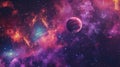 Galactic dreamscape: vibrant 3D space background featuring planets, stars, and nebulae, conjuring images of the infinite