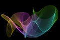 Galactic network abstract picture in color on a black background