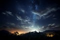 Galactic nightfall Sky and stars, the Milky Ways cosmic spectacle Royalty Free Stock Photo