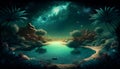 Galactic Oasis - A Mesmerizing and Tranquil Cosmic Scene, Made with Generative AI