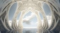 Galactic portal to another world opens in ancient archway. 3D rendering. Generative AI