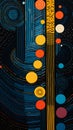 Galactic Rhythms: A Vibrant Interplay of Colors and Shapes in th