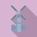 Galactic space station icon flat vector. Astronaut spaceship Royalty Free Stock Photo