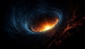 Galactic spiral ignites fiery animal patterns in deep space mystery generated by AI