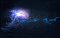 Galactic nebula with light eruptions