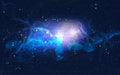 Galactic nebula with light eruptions Royalty Free Stock Photo