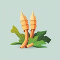 Galangal Vegetable Cute Playful Flat Icon by Generative AI