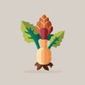 Galangal Vegetable Cute Playful Flat Icon by Generative AI