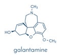 Galantamine alkaloid molecule. Found in Caucasian snowdrop, used in treatment of Alzheimer`s disease. Skeletal formula.