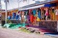 GALAPAGOS, ECUADOR, NOVEMBER 29, 2018: Outdoor view of souvenir store on Santa Cruz Island in Galapagos, Ecuador