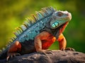 Ai Generated illustration Wildlife Concept of Galapagos Iguana Royalty Free Stock Photo