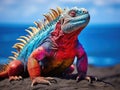 Ai Generated illustration Wildlife Concept of Galapagos Iguana Royalty Free Stock Photo