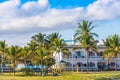 GALAPAGOS ISLAND, ISLA ISABELA - JULY 2, 2019: View of the hotel building