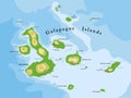 Galapagos islands highly detailed physical map