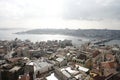 Galata Bridge and Istanbul Cityscape Aerial View